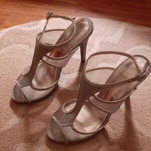 CAPARROS "LOVE THE NIGHTLIFE" SILVER STILETTOS
